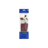 Plaid Brush Set Brown Taklon 10pc