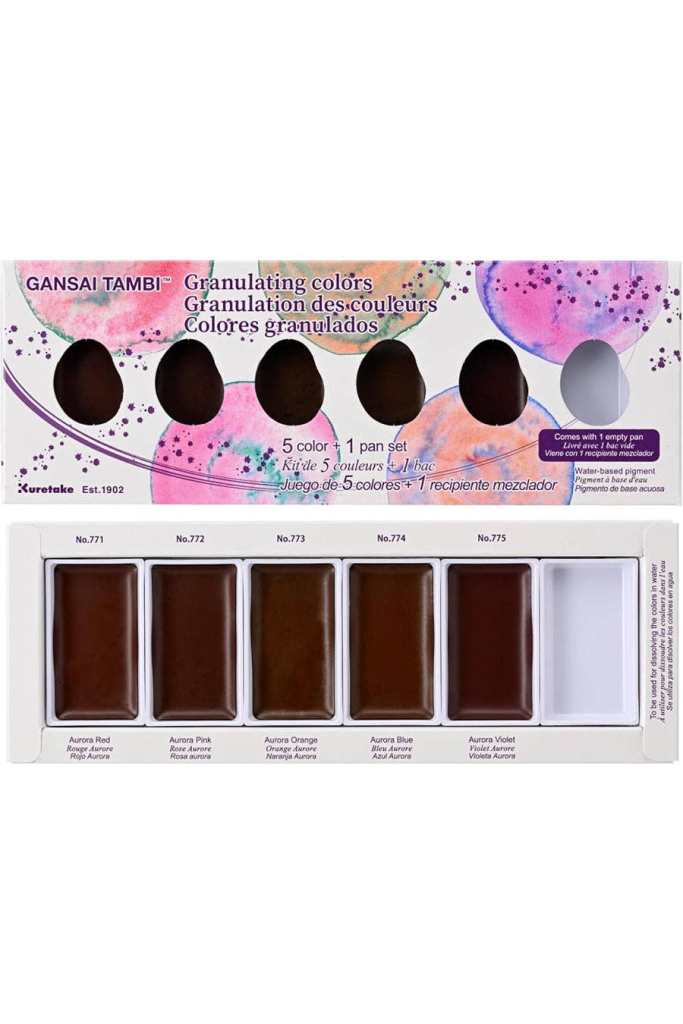 Kuretake® Gansai Tambi Watercolor Pans: Granulating Colors 6 Piece Color Set