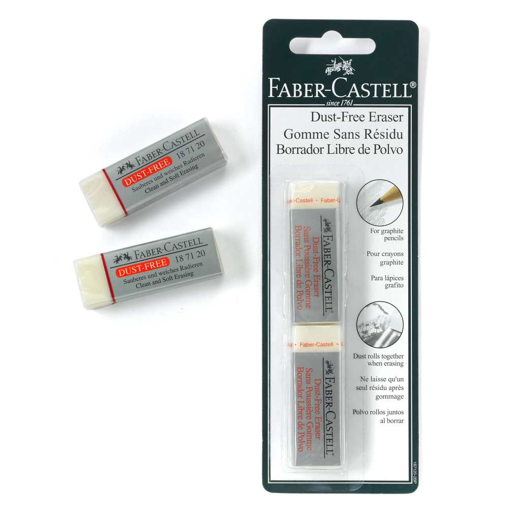 Dust-Free Vinyl Art Eraser, White - 2 Pack