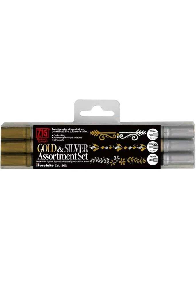Kuretake Gold and Silver Assortment Set